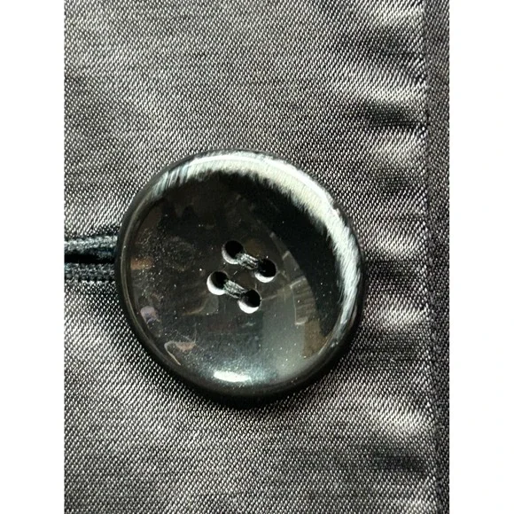 Emma James Trench Coat Women 14 Black Double Breasted Pleats Back Classic Jacket - Picture 8 of 9